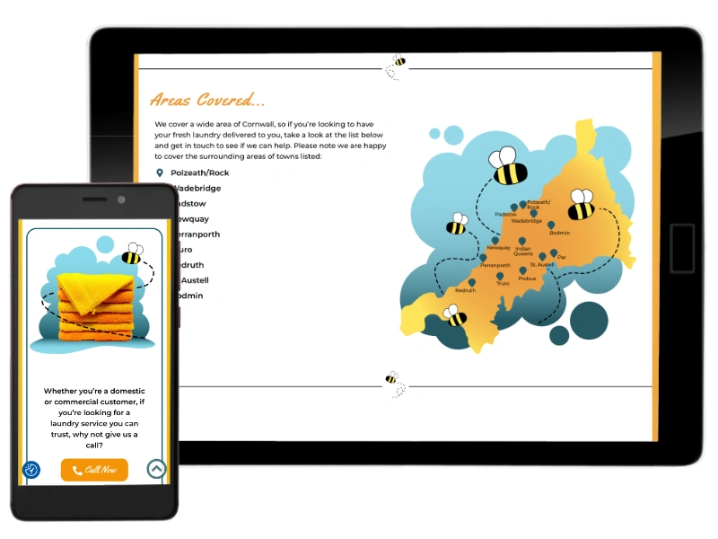 Additional images of Busy Bee website, designed by Little Bird Creative