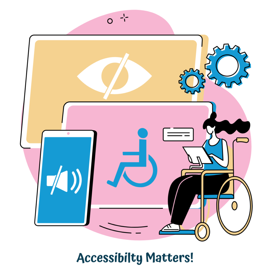 An illustration showing the importance of accessible web design and book design