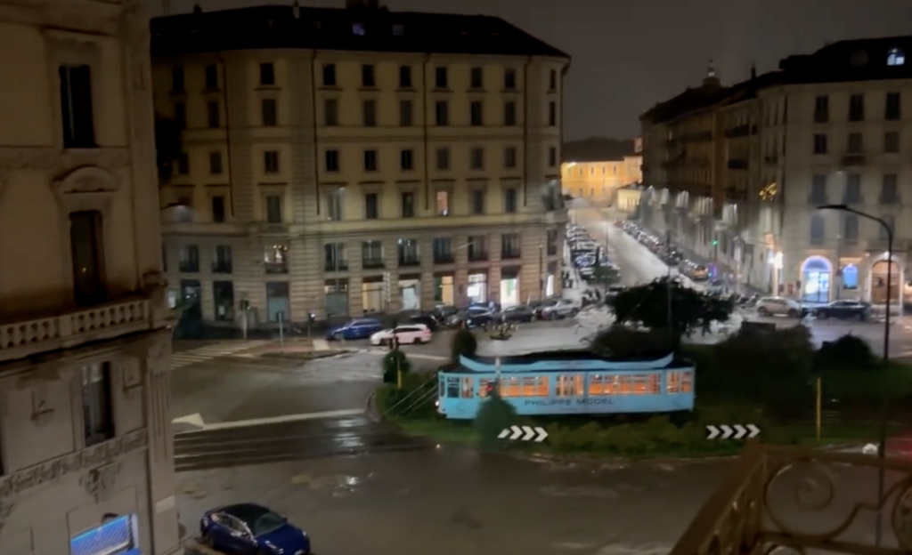 The view from Emma's apartment window in Milan, where she was video-editing for a client.